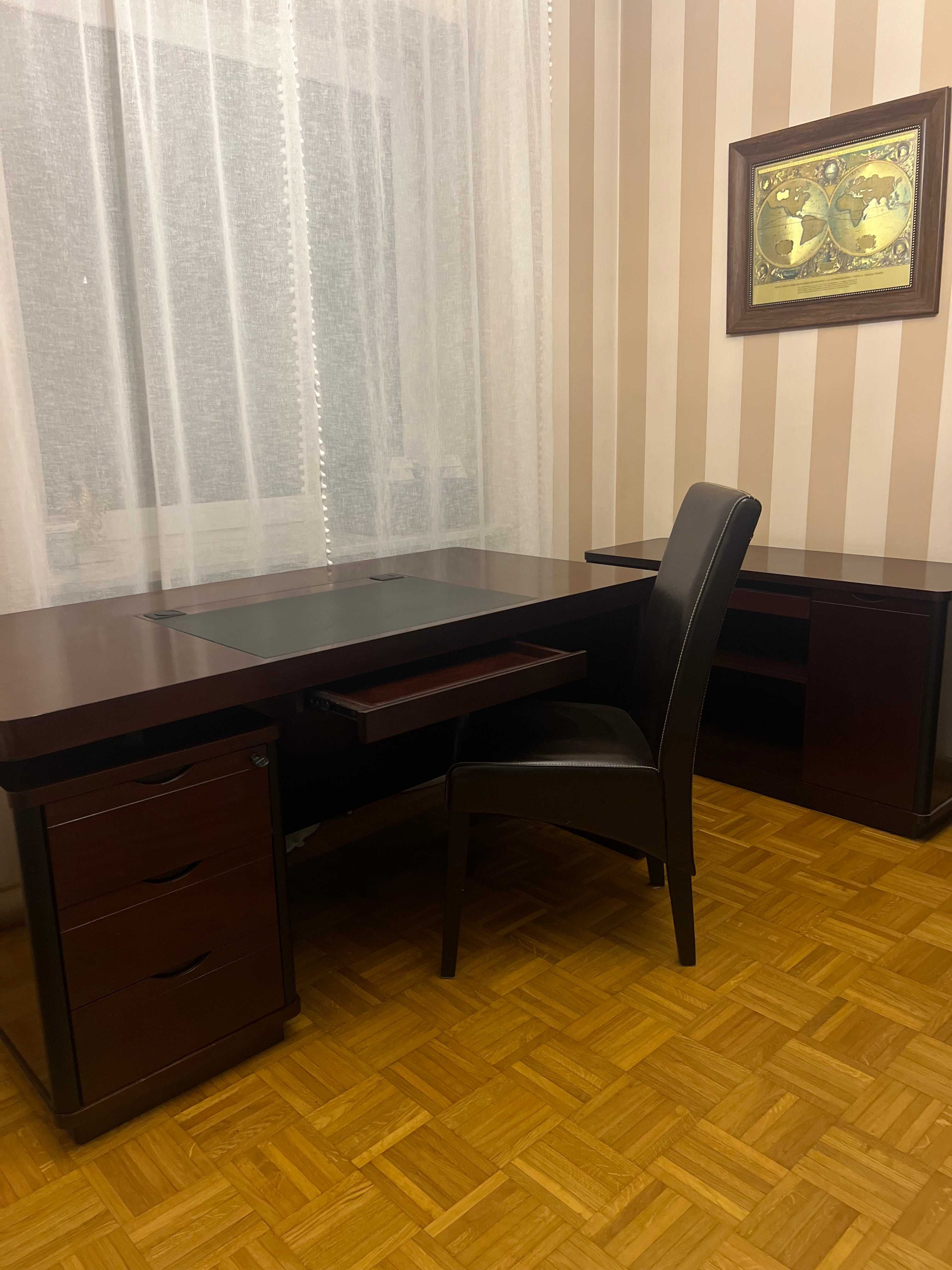 Biurko gabinetowe + pomocnik + krzesło