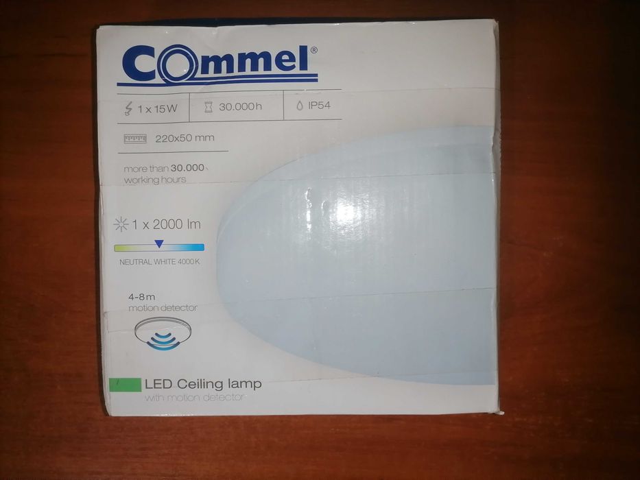 LED світильник Commel 407-201 15 Вт IP54 з датчиком руху (4шт.)
