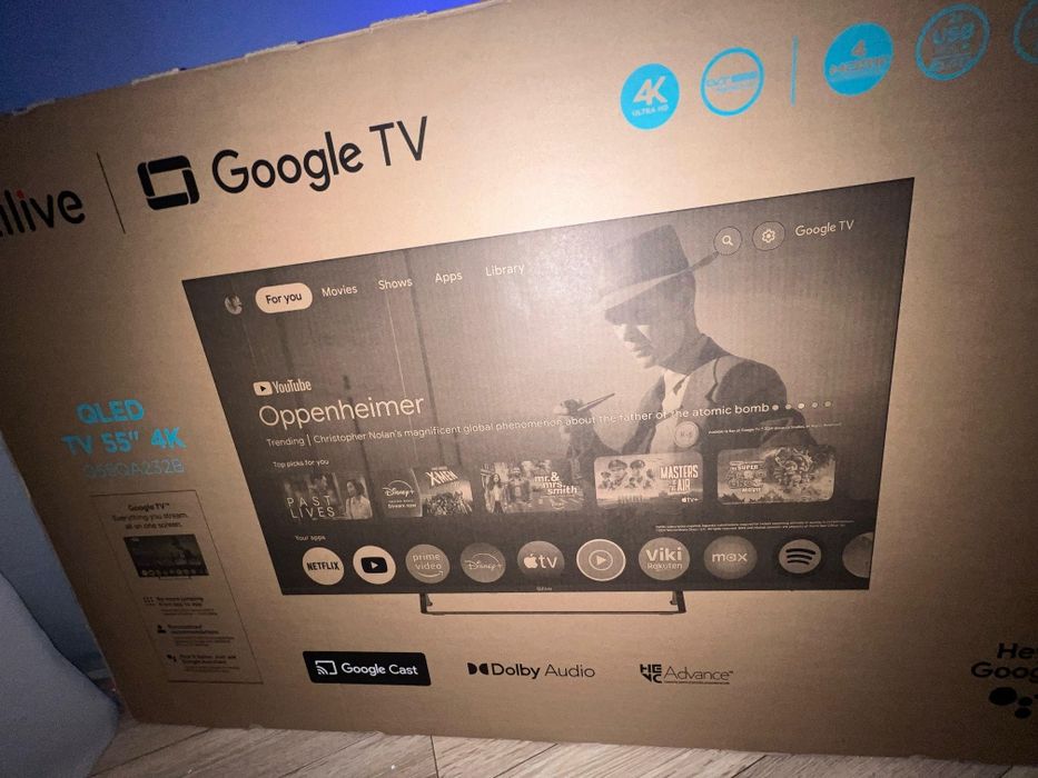 Świetna okazja Nowy Telewizor 55 cali QILIVE  QLED, Google TV, 4K- gw.