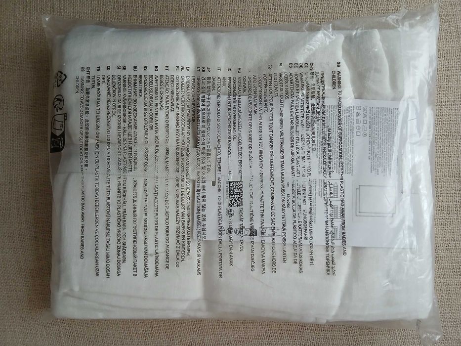 Zasłony len plus bawełna H&M  białe