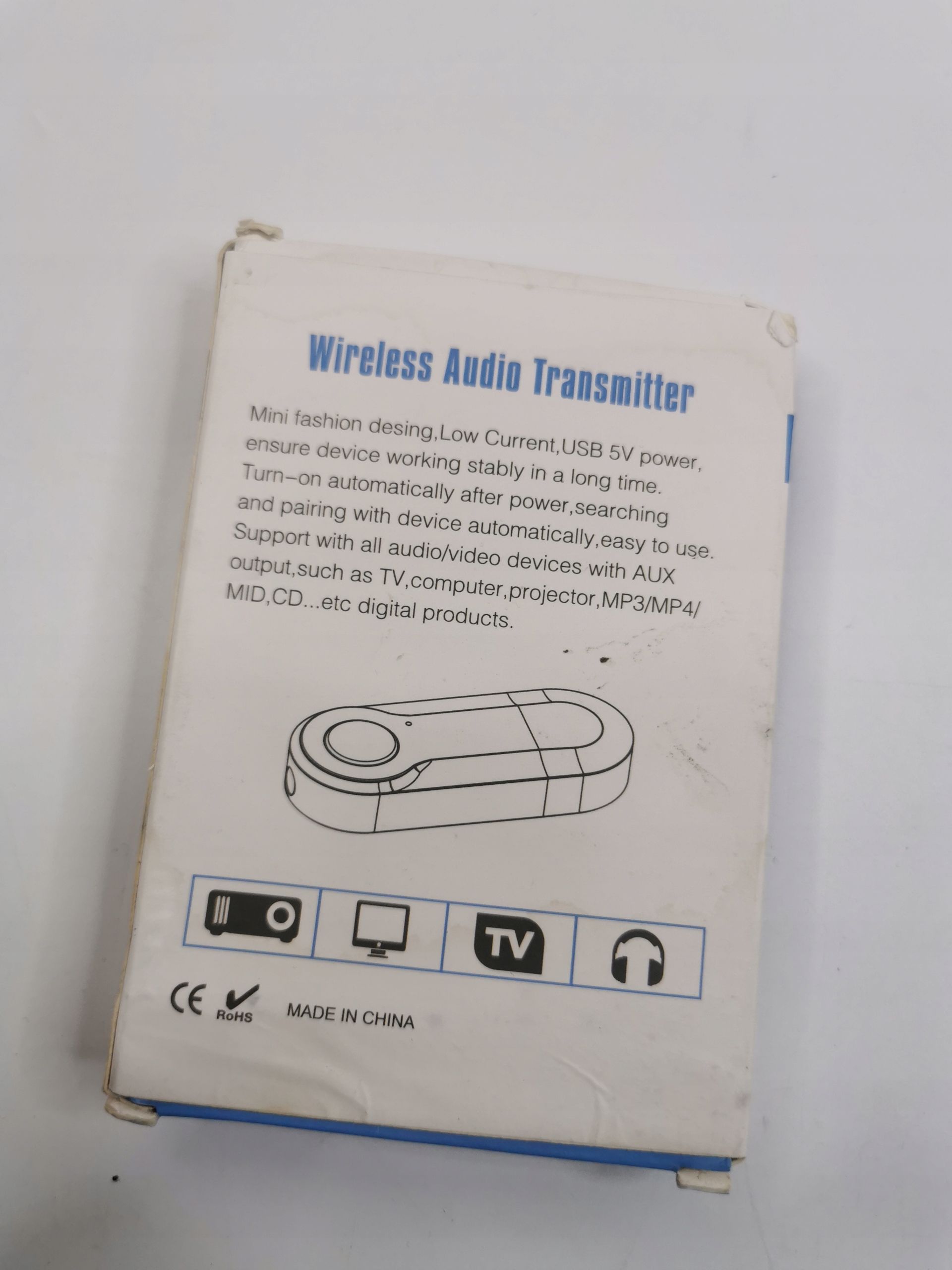 Transmiter Nadajnik Bluetooth Usb 3,5Mm Aux Rca Czarny Przenośny