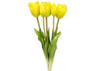 Tulipan sztuczny tulipany silikonowe bukiet 5 sztuk ŻÓŁTE 44cm