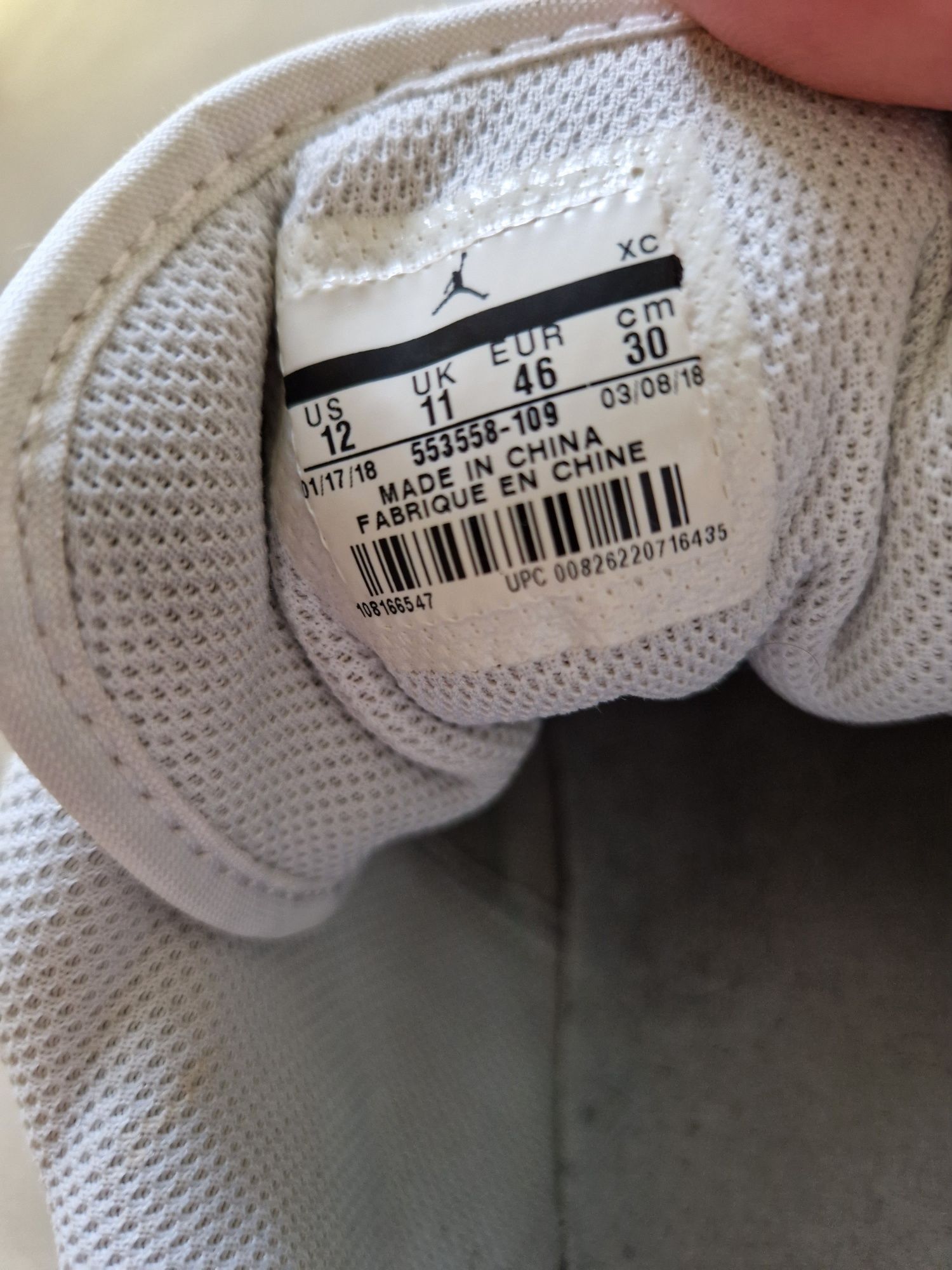 Nike Air Jordan 1 Low White rozmiar 46