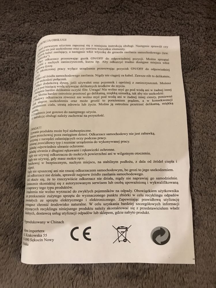 Odkurzacz samochodowy mały 12V - Vacuum Cleaner