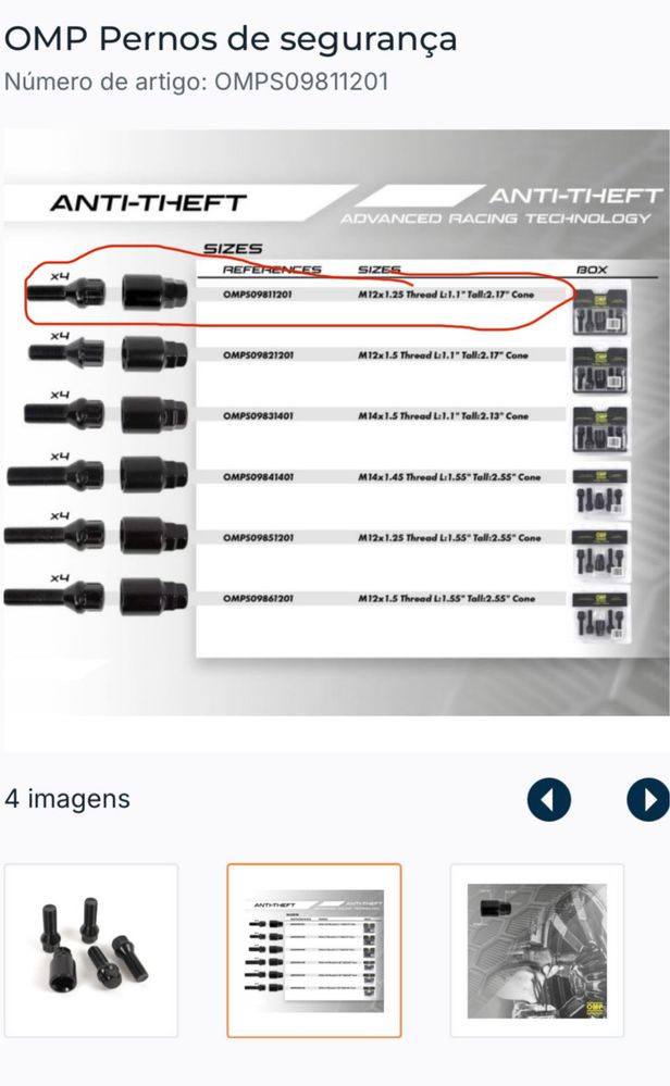 Pernos de Segurança