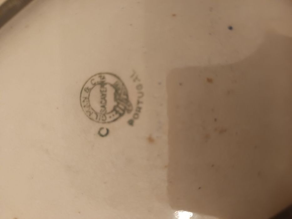 Saladeira antiga anos 50, pintada à mão "Sacavém"