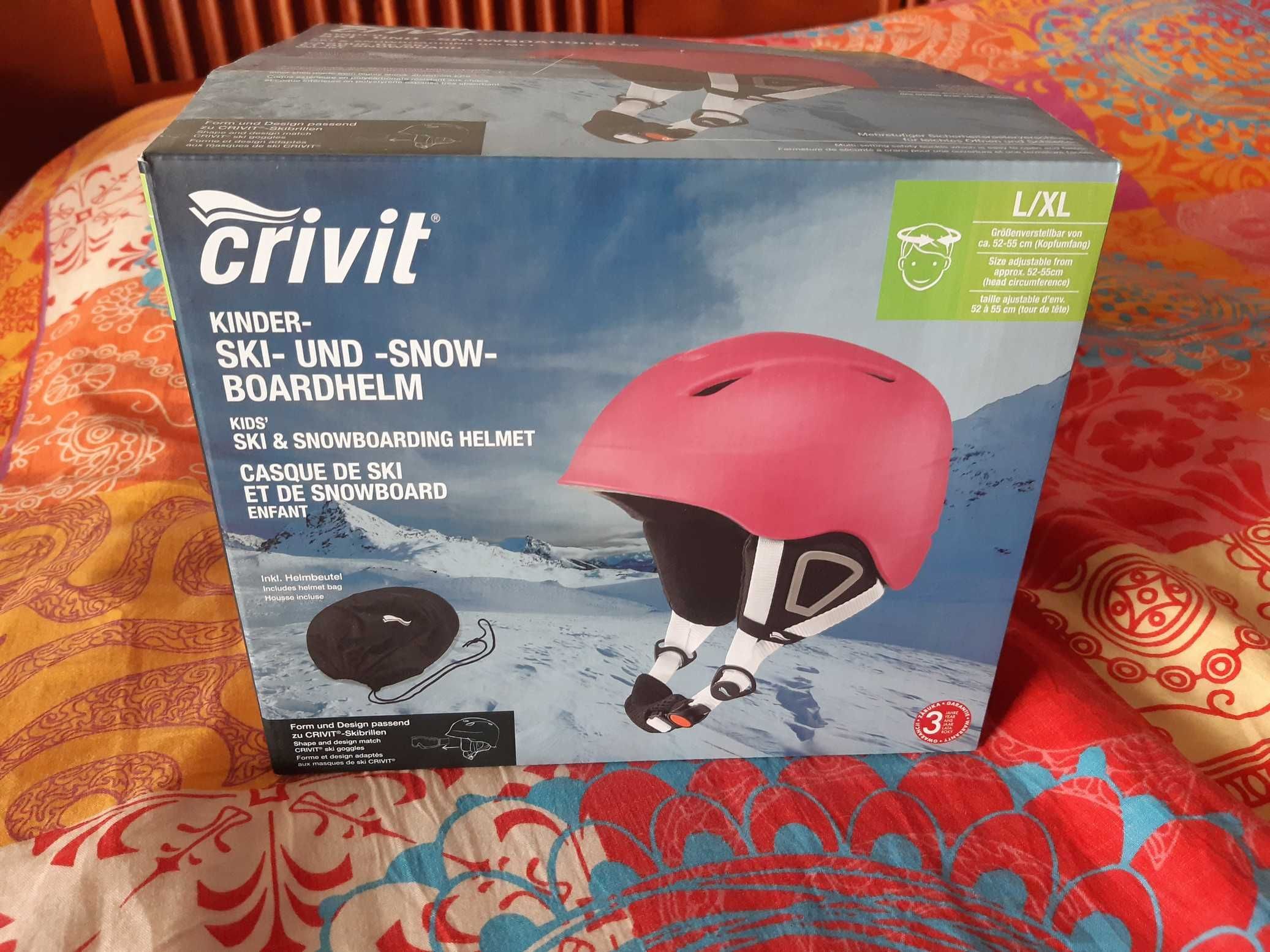 Nowy Kask dziecięcy Narciarski S/M 52 - 55 cm Narty Snowboard Crivit