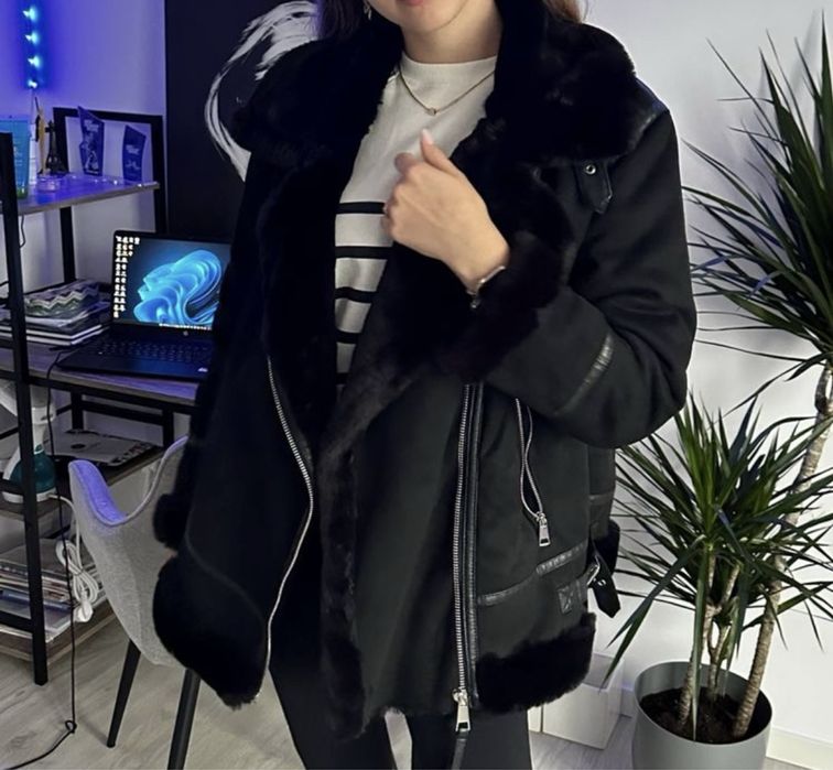 Дубленка авиатор женская  Zara