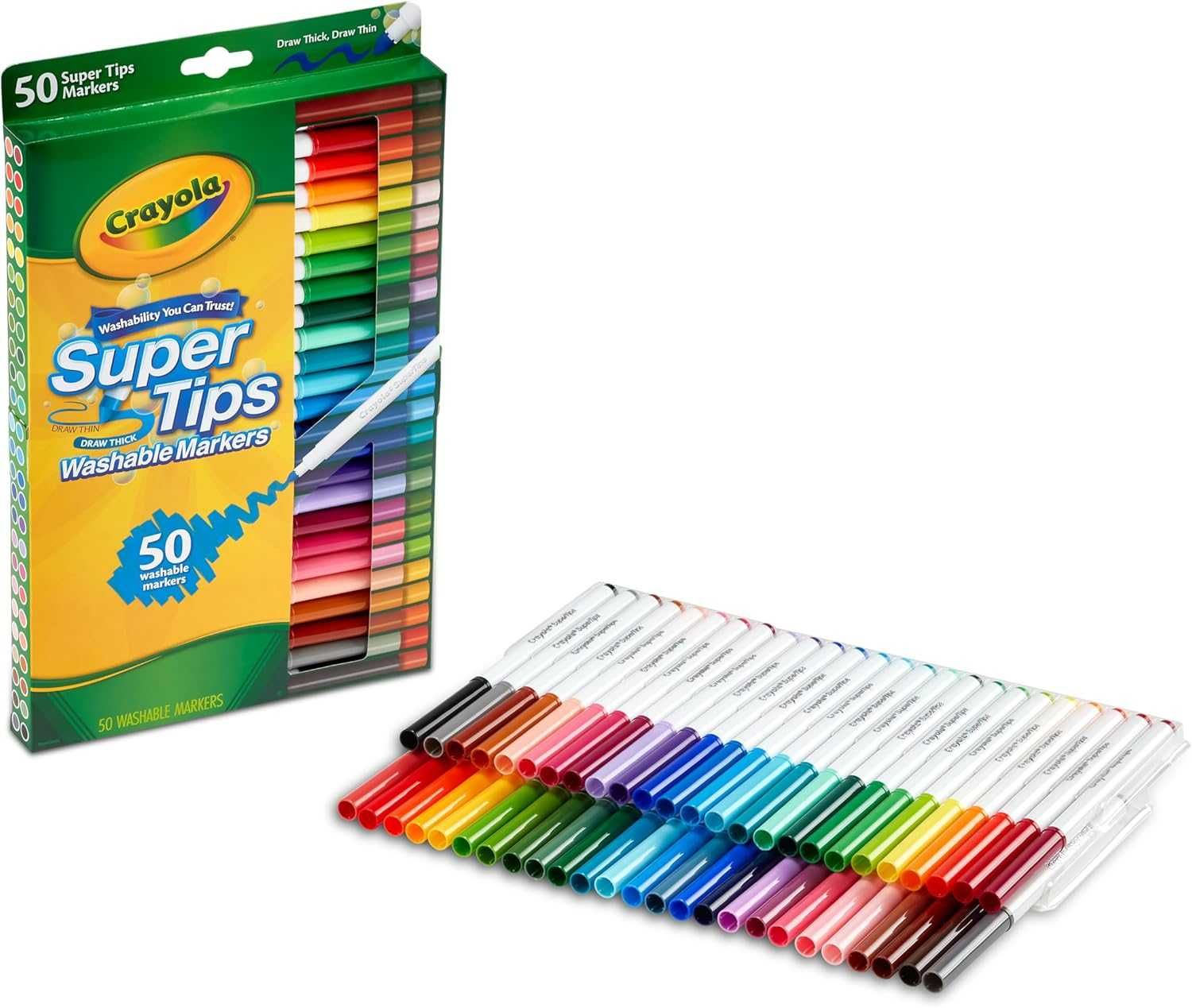 Crayola Mazaki Flamastry Super Tips Wielokolorowe 50 Sztuk