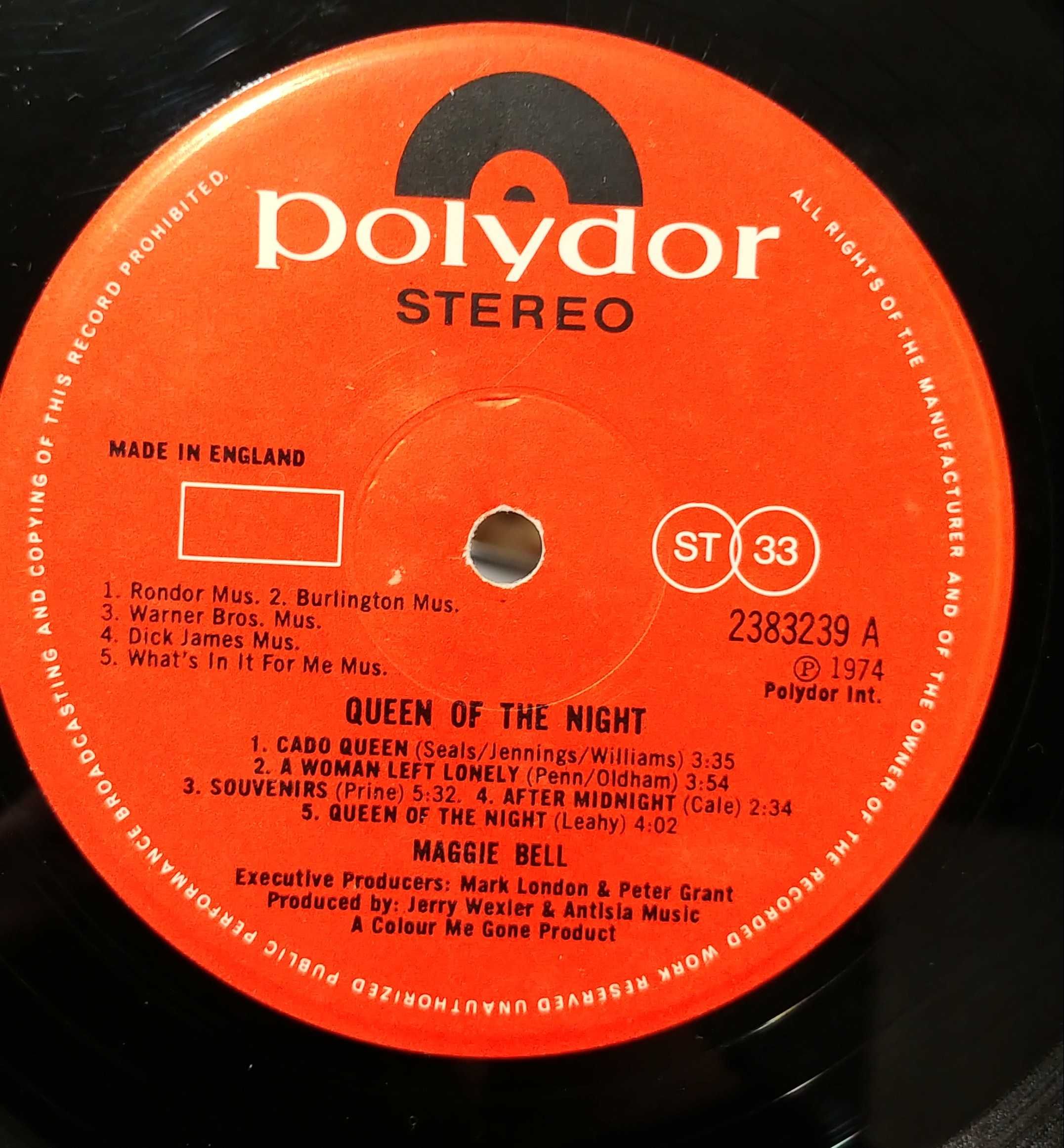 Maggie Bell - Queen of the night. 1974 r. U.K  Płyta winylowa .