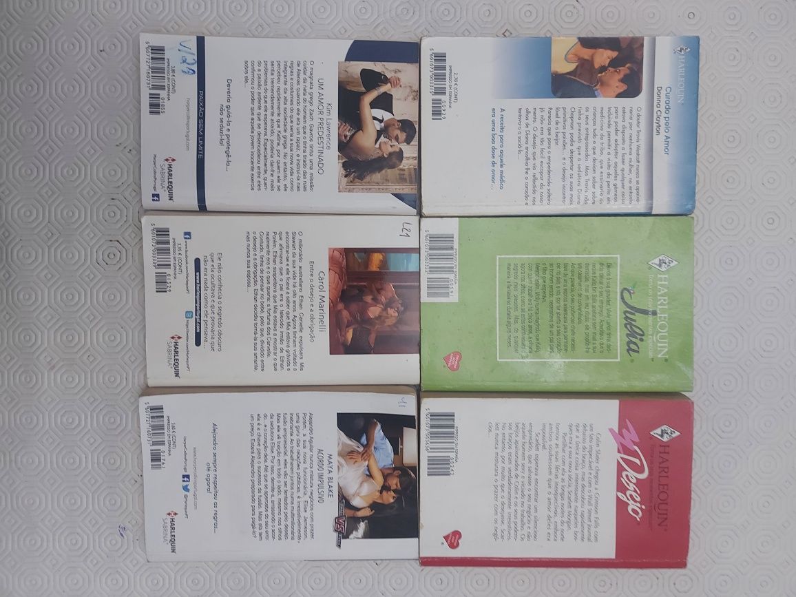 Livros de romance Harlequin - Pack de 6 livros (ref.3)