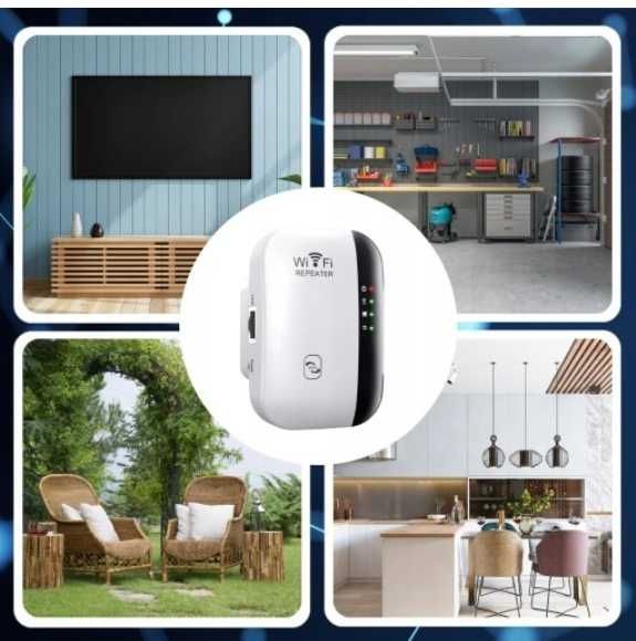 Wzmacniacz sygnału wi-fi, mocny, repeater 300MB/S 2 Tryby, WPS