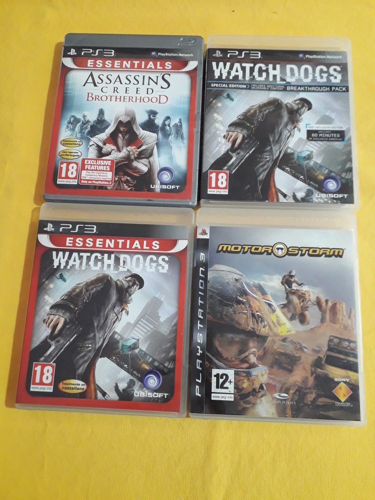 Jogos PS3 - Watch Dogs. Assassin's Creed brotherhood. MotorStorm