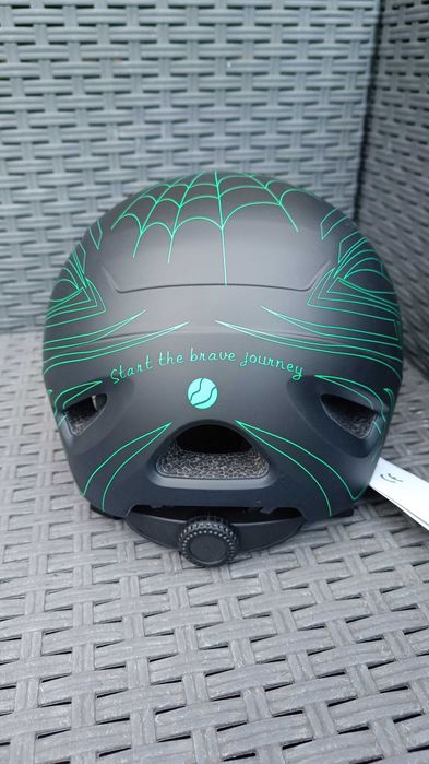 Kask rowerowy dla dzieci niebieski zielone wzory Nowy