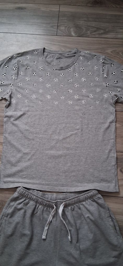 CARRY T-shirt + spodenki męskie M/L szare bawełna.