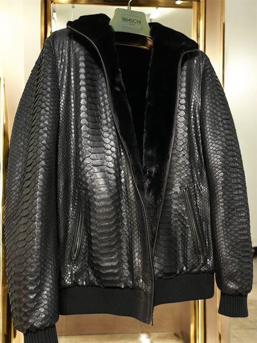 Куртка шуба  бомбер пітон з норкою р.46-48