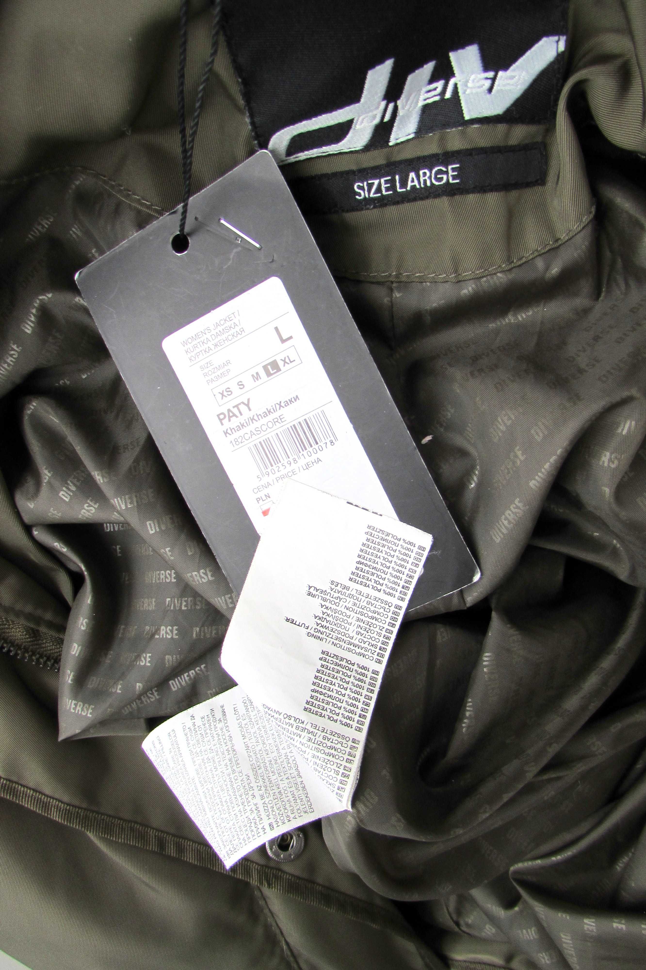 Diverse nowa dłuższa kurtka parka khaki r. L