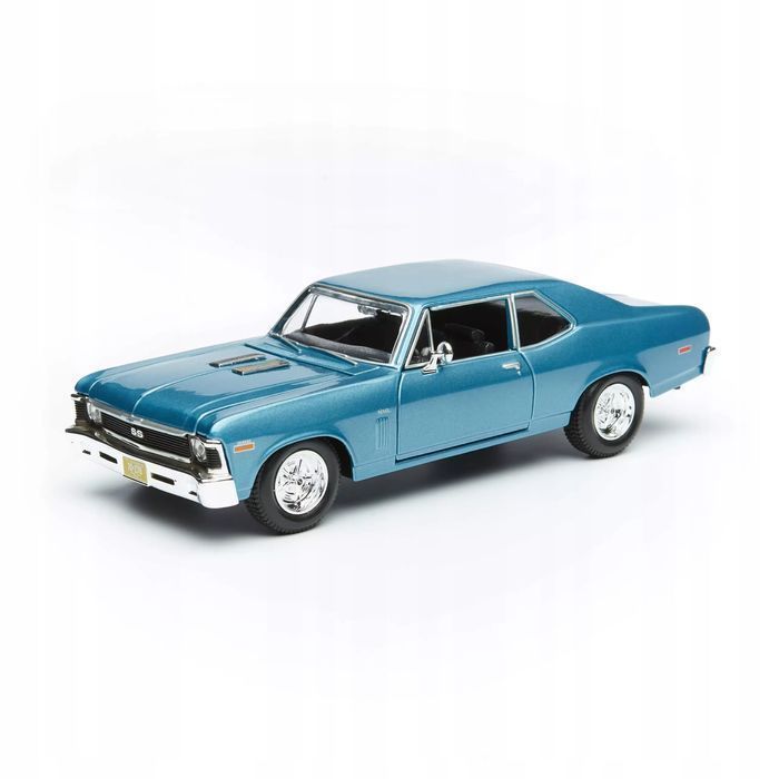 Model kompozytowy Chevrolet Nova 1970 1/24 niebieski. Maisto