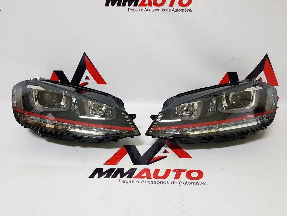 Faróis Golf 7 R20 GTI RED Look LED
