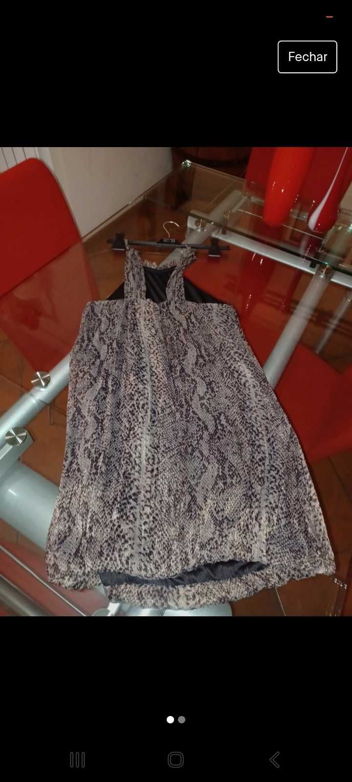 Vestido cinzento tigress,novo, tamanho S/N