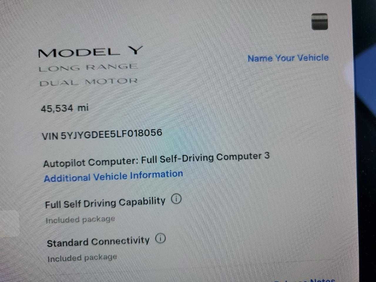 Автомобіль 2020 TESLA MODEL Y