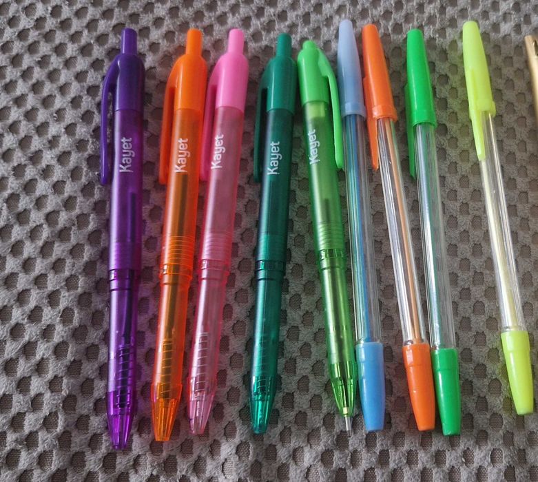 kolorowe długopisy kayet 9szt zestaw