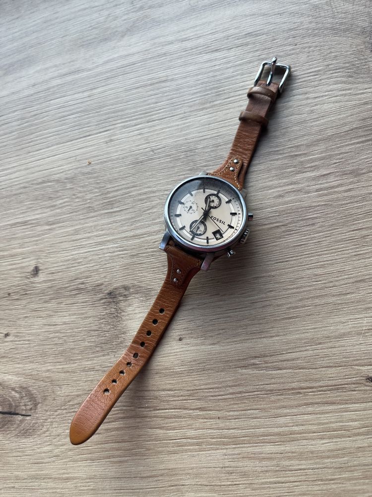 Fossil Boyfriend ES4046 zegarek skórzany brązowy skóra