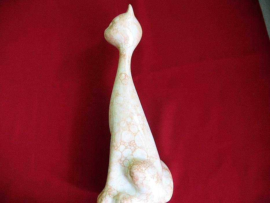 Kot - figurka smukła - ceramika - 25 x 7 x 9 cm
