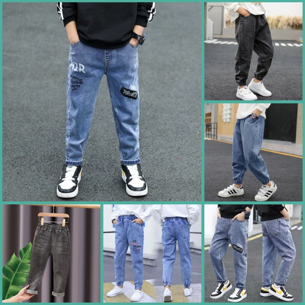 Дитячі джинсові штани стильні модні брюки для дівчинки хлопчика