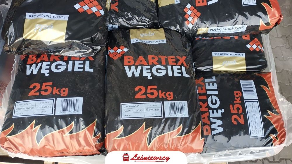 Ekogroszek Bartex-GOLD węgiel SUPER JAKOŚĆ popiół 3-5% MOCNY kaloryczn