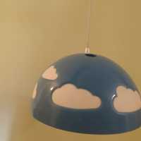 Ikea Skojig lampa sufitowa chmurką niebieska  średnica 37 cm