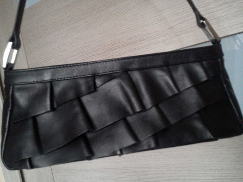 Сумка клатч чорна класика натуральна шкіра