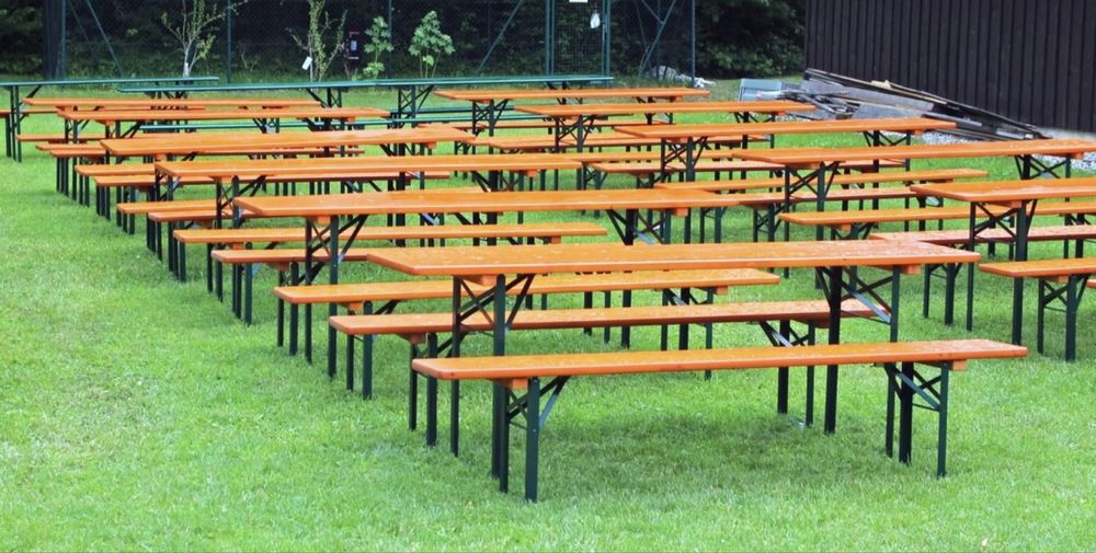 Zestaw Biesiadny Meble Ogrodwe Komplet Barowy Piwny Stół ławki  180cm