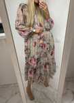 шифоновое платье h&m розы цветочное платье миди макси цветы шифон