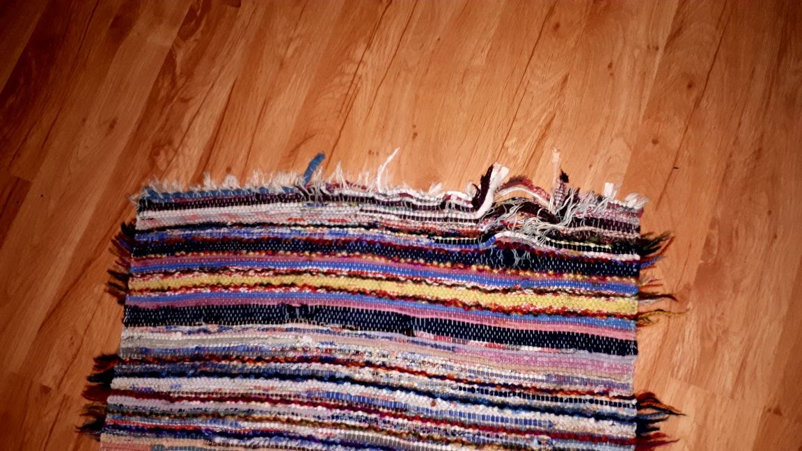 Dywanik chodnik sznurkowe kilim makata z czasów PRL vintage