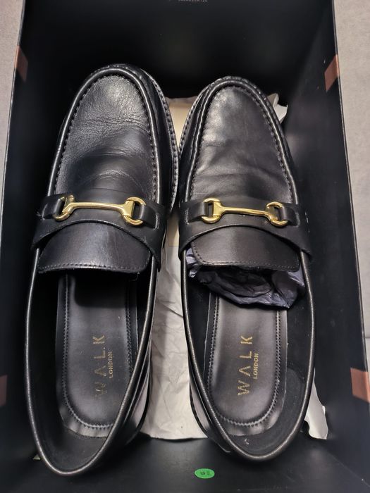 Męskie czarne loafersy Walk London r. 45