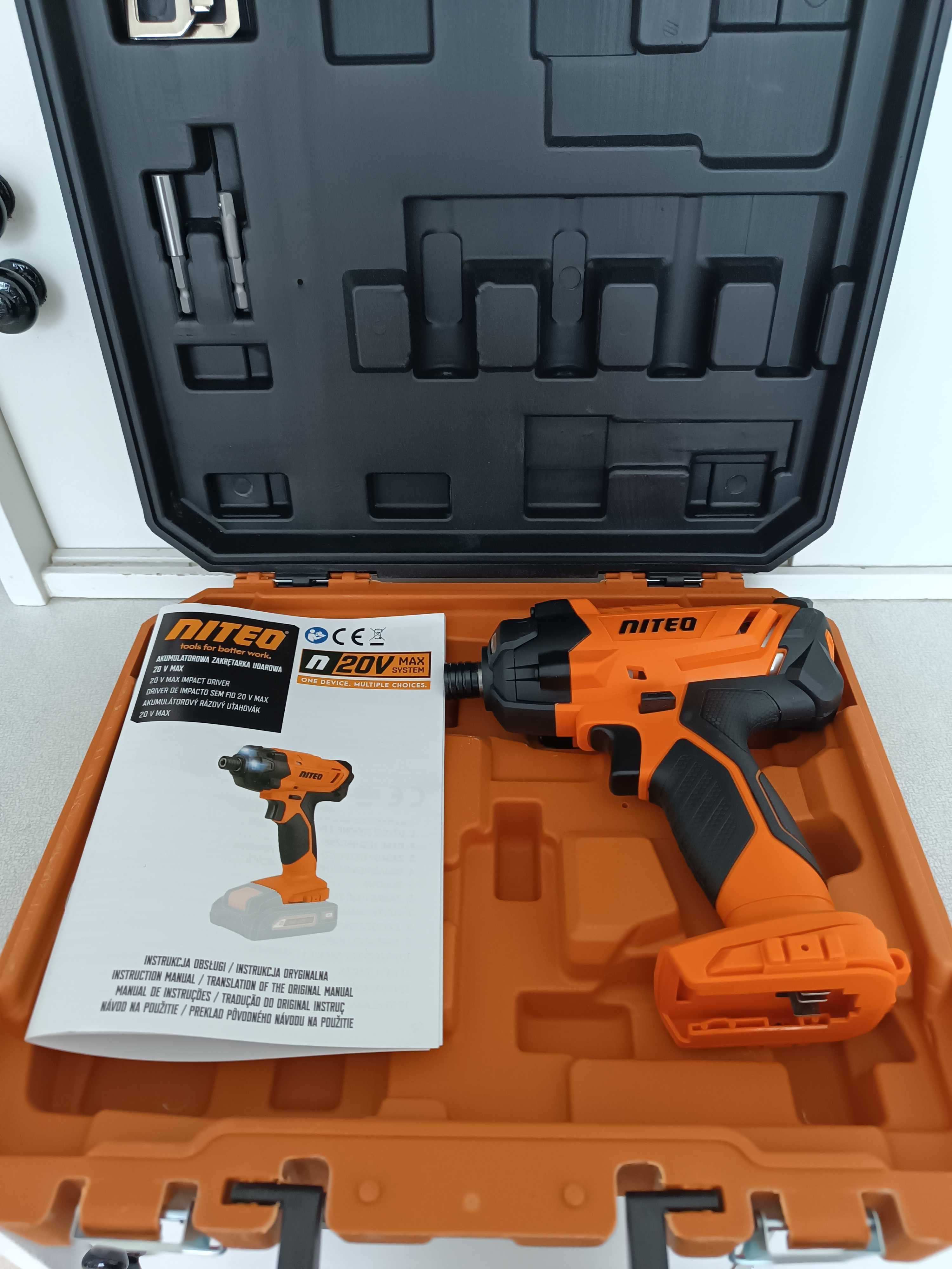 Akumulatorowa zakrętarka udarowa Niteo 20 V Max, 1/4'', 180 Nm