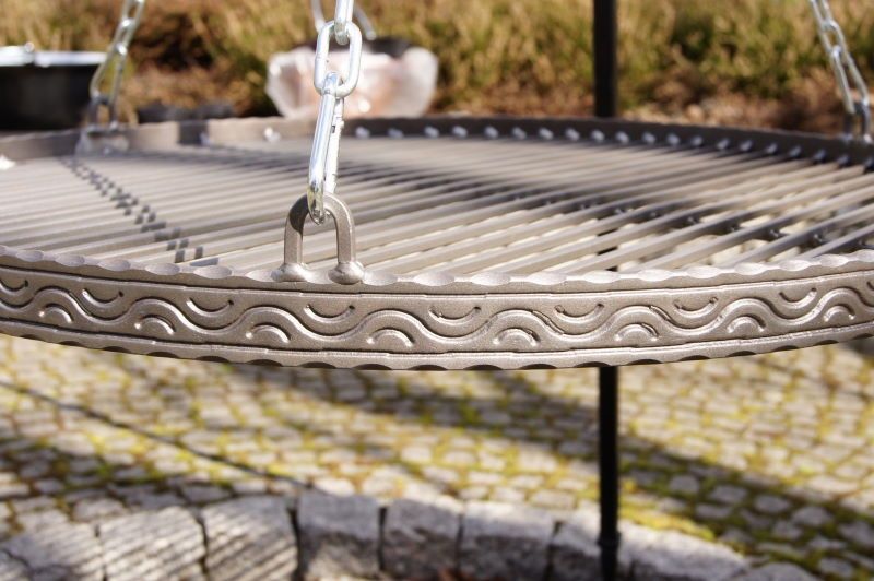 Zdobiony stalowy kuty ruszt do grilla 60 cm okrągły - ES-ER