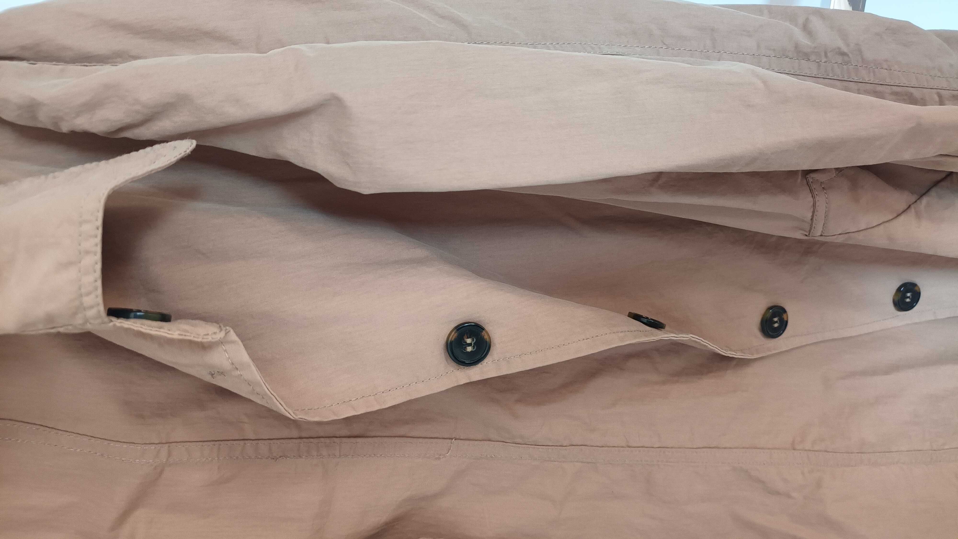 Cienki płaszcz trencz camel Zara XS 34