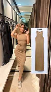 Платье Zara, в рубчик с потертостями тренд 2024 , майка 3 цвета
