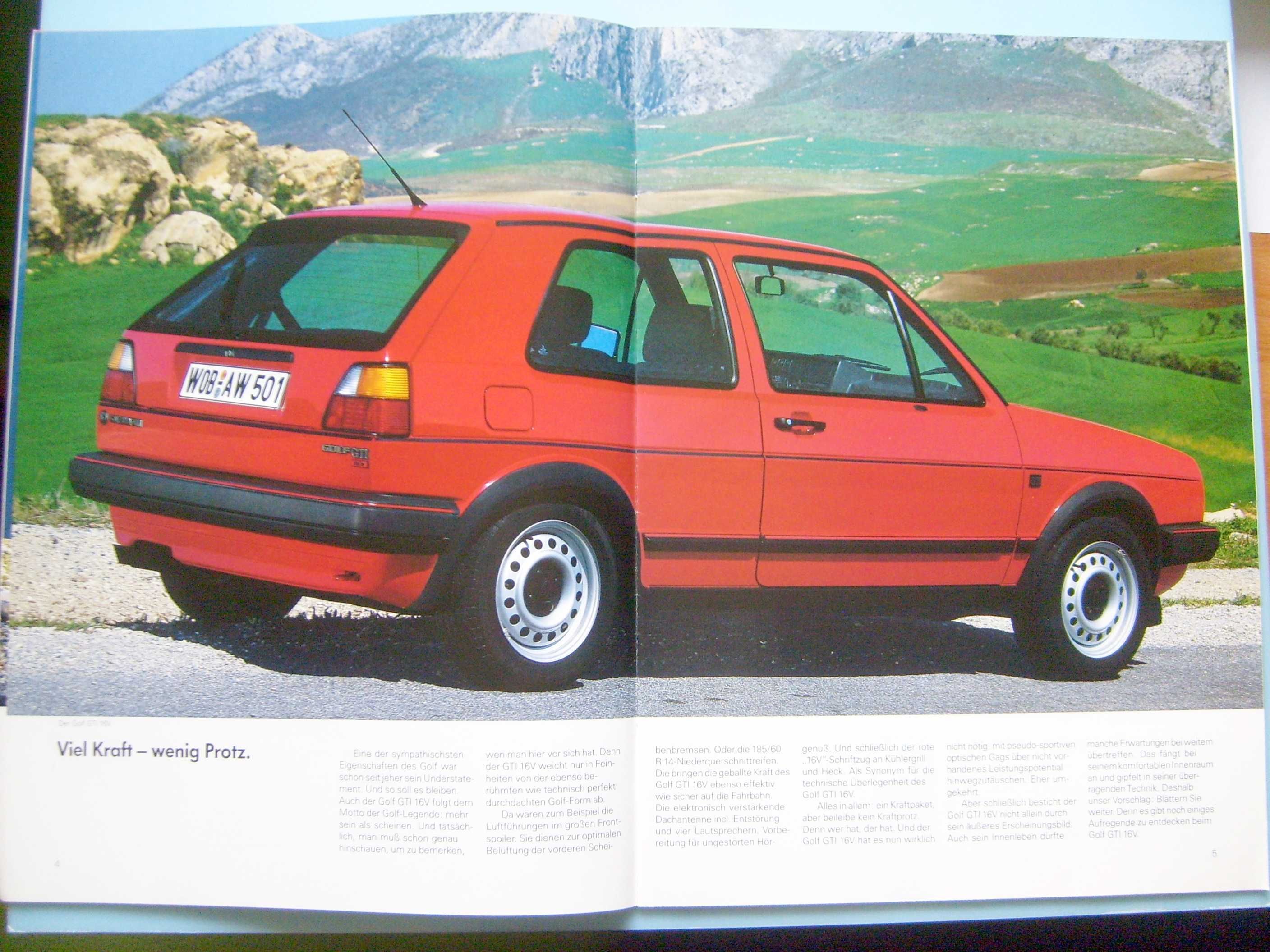 VW Volkswagen Golf Mk2 GTI / GTI 16V prospekt 1986 rok, 26 stron, BDB-