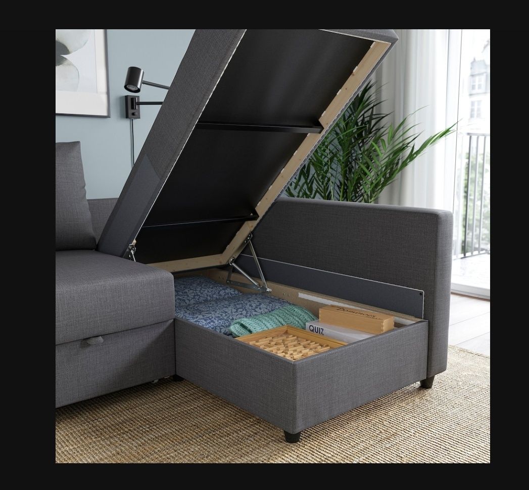 Sofá, chaise longue e cama dupla
