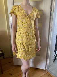 Żółta sukienka w kwiatki H&M