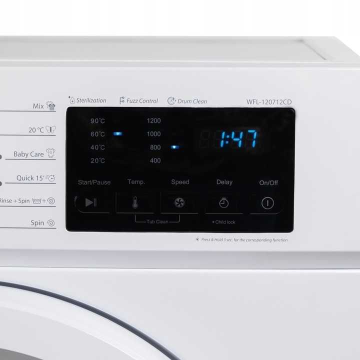 Pralka Wolnostojąca Automatyczna Vivax Wsad 7kg 1200 obr. Quick 15'
