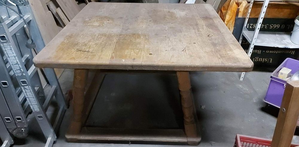 Stół i narożnik komplet solidny z litego grubego drewna