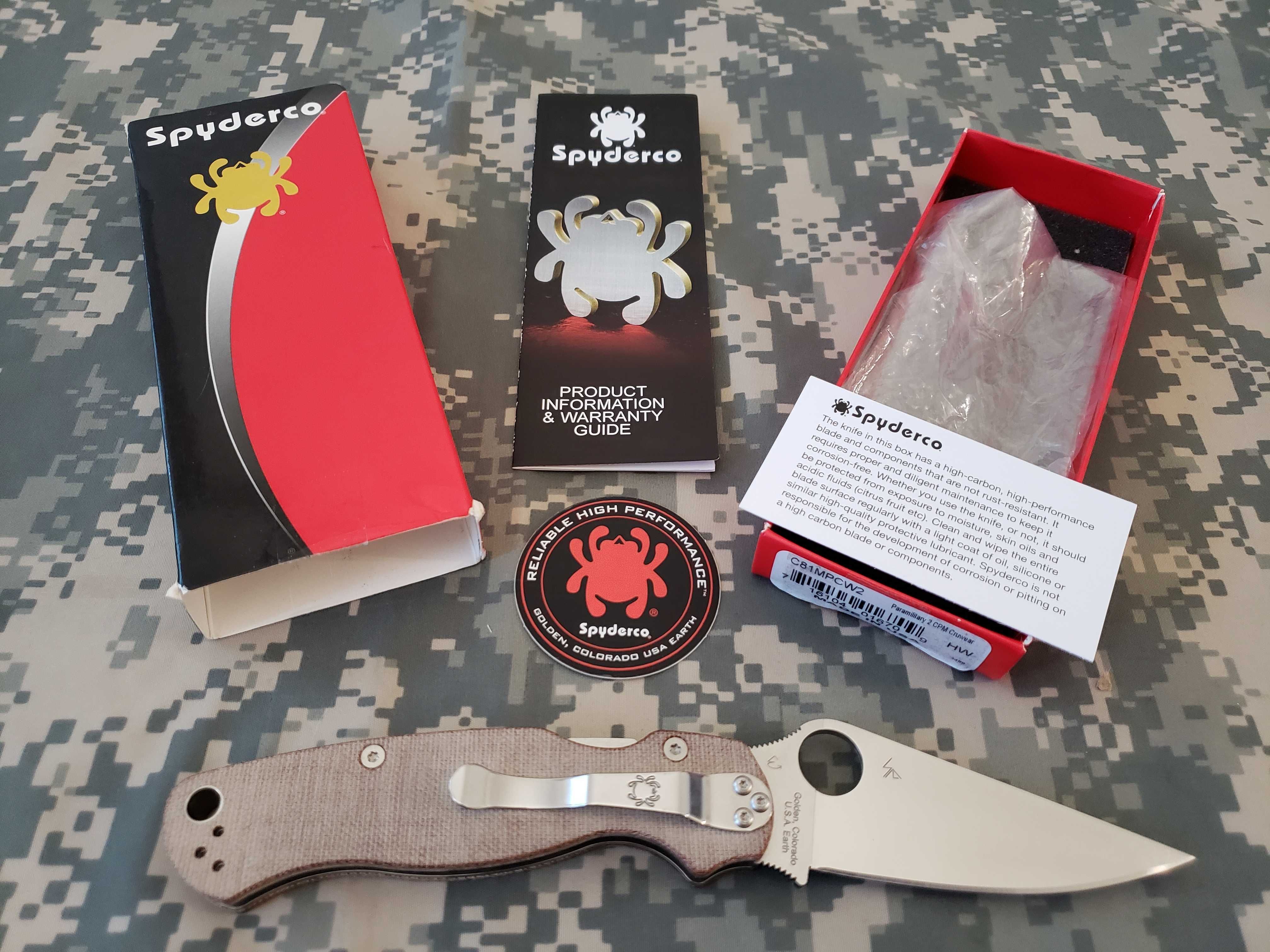 USA Нож Складной Spyderco PARAMILITARY 2 MICARTA G10 Cruwear Карманный