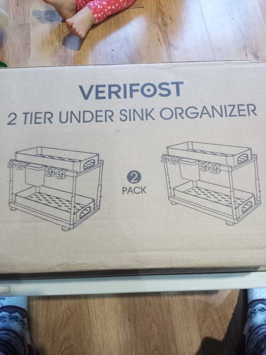 2 Organizery kichenne wysuwane do szafki dwupoziomowy pod zlew stojak