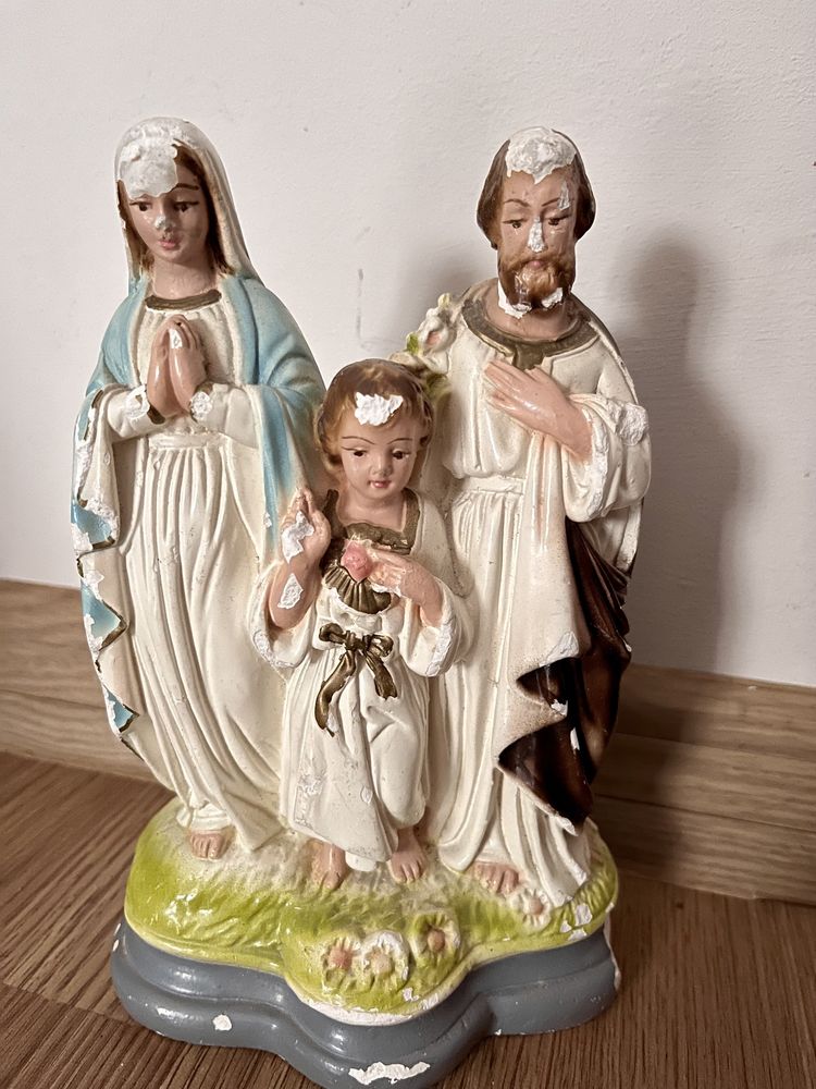 Stara figurka święta rodzina Maryja Józef Jezus
