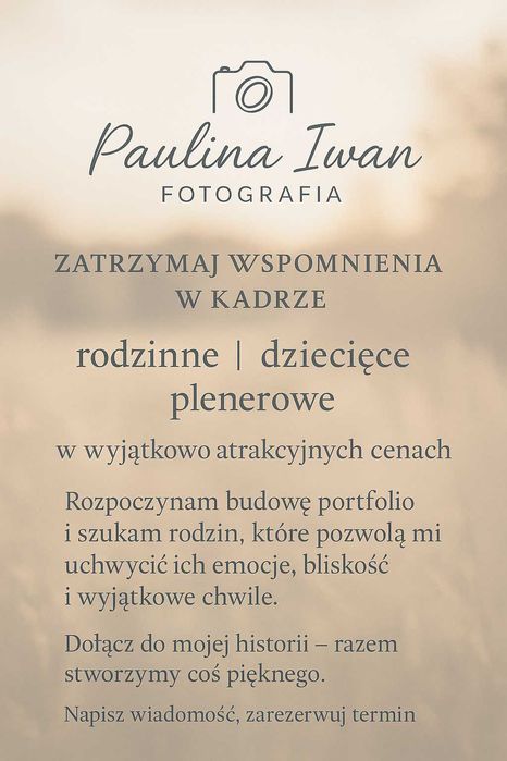 Tanie sesje zdjeciowe, plenery, studio