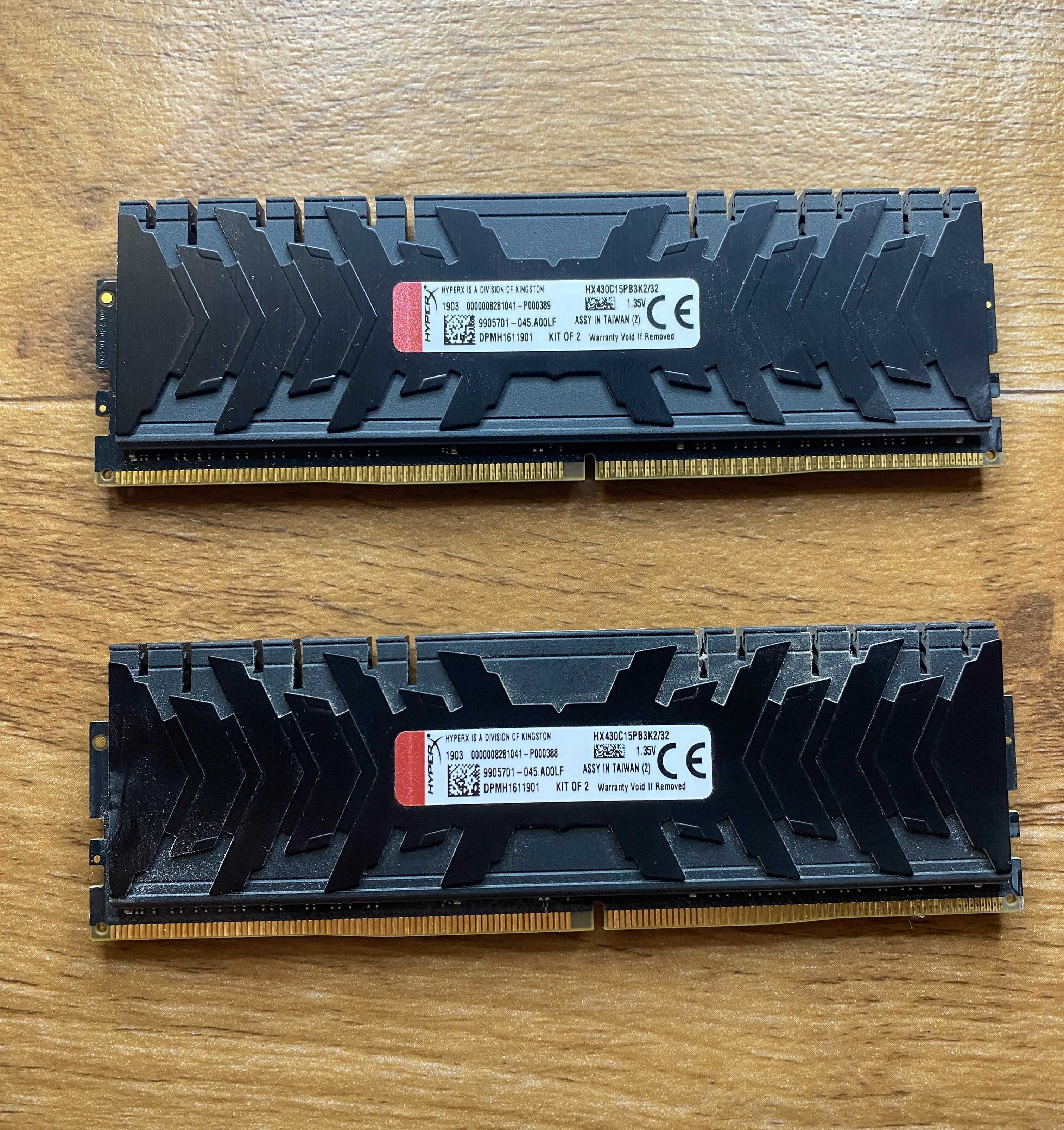 Kingston Hyperx Predator 2 x 16 32 gb гигабайта 3000 частота ddr 4